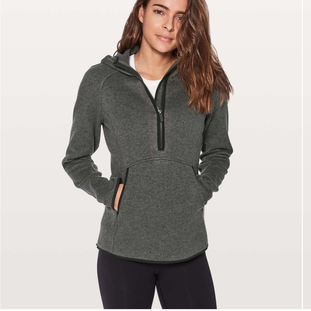 Lululemon Fleece & Thank You 1/4 Zip Pullover size 6 Granola Crunchy Athleisure